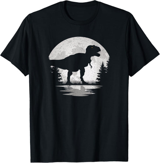 Dinosaur Moon Vintage T-Rex Dino Lover Men Women Kids T-Shirt