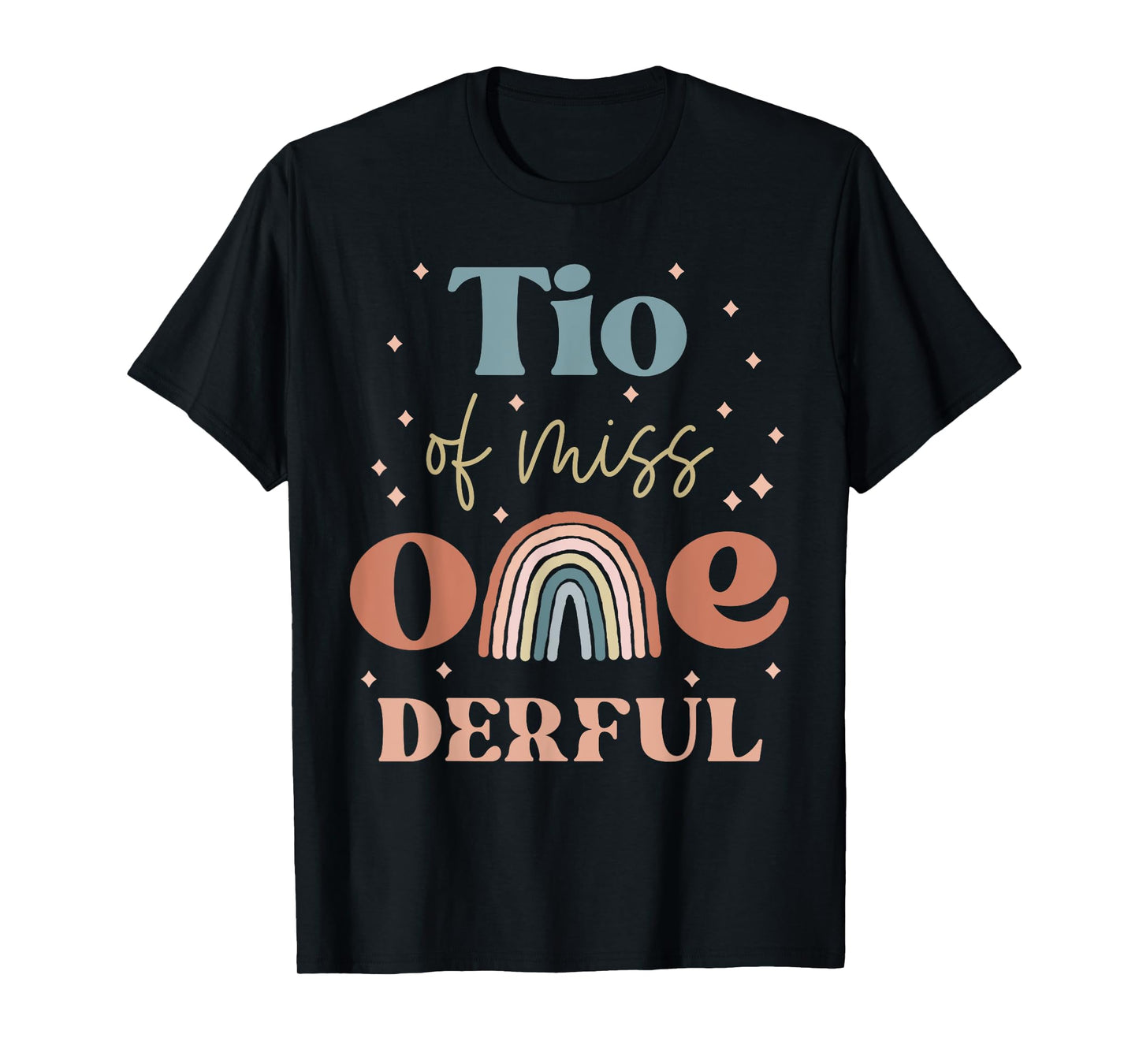 Tio of Miss Onederful Boho Rainbow Niece First Birthday T-Shirt