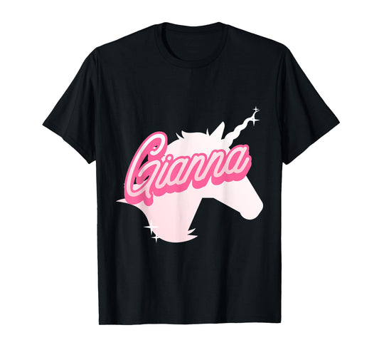 Gianna Name Gift Personalized Unicorn Theme Party T-Shirt