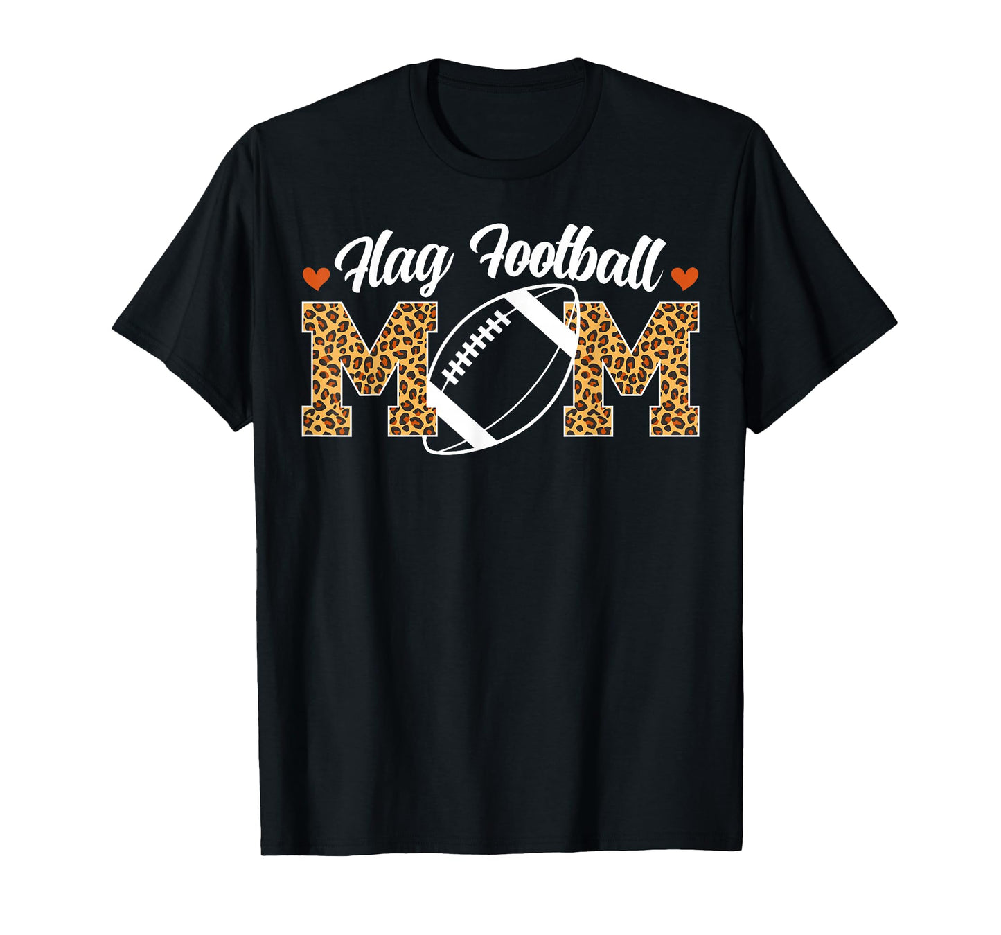 Flag Football Mom Of A Flag Football Player Mother Leopard T-Shirt