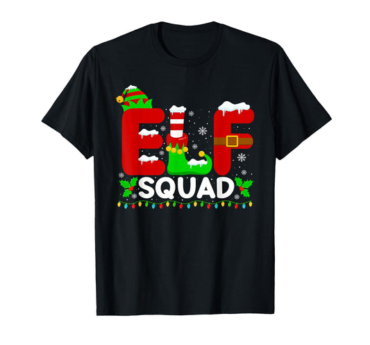 Elf Squad Family Christmas Matching Pajamas Xmas Holiday T-Shirt