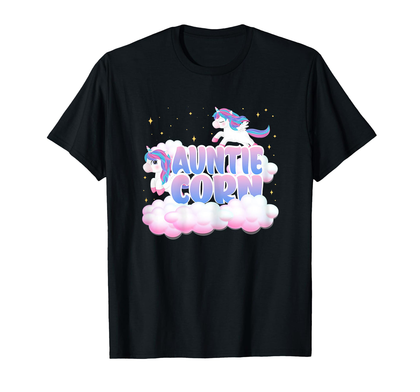 Auntie Corn Unicorn Clouds Unicorns Themed Birthday T-Shirt