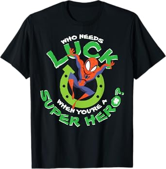 Marvel Spider-Man Who Needs Luck St. Patrick's Day Poster T-Shirt