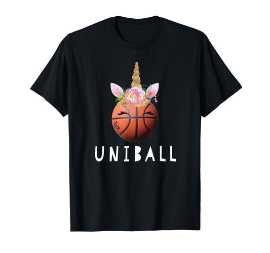 Uniball Funny Unicorn Basketball Girls T-Shirt T-Shirt