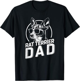 Rat Terrier Dad Dog Owner Gifts for Men Dog Dad Father's Day T-Shirt