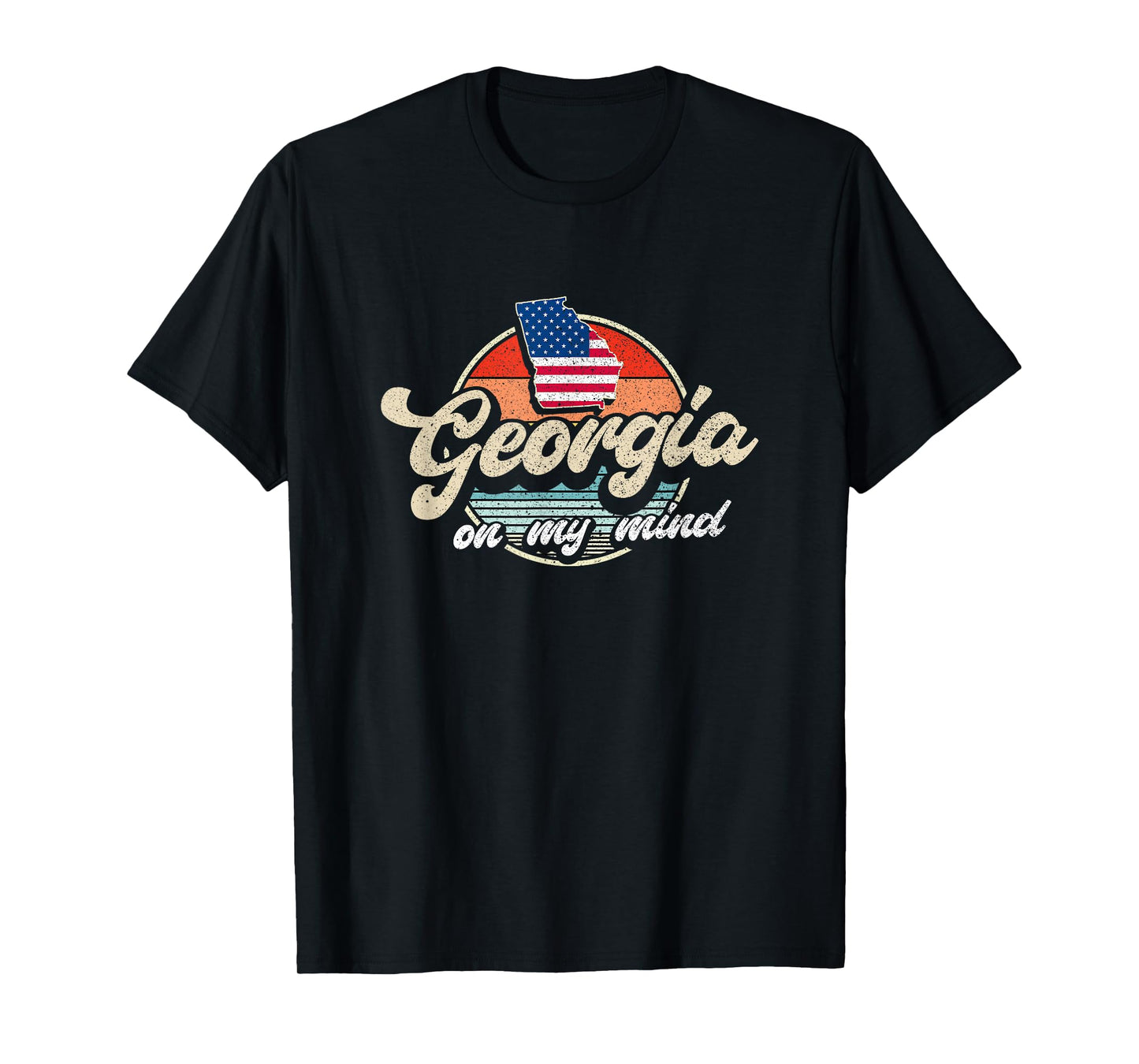Georgia On My Mind The Peach State Retro USA Proud Georgian T-Shirt