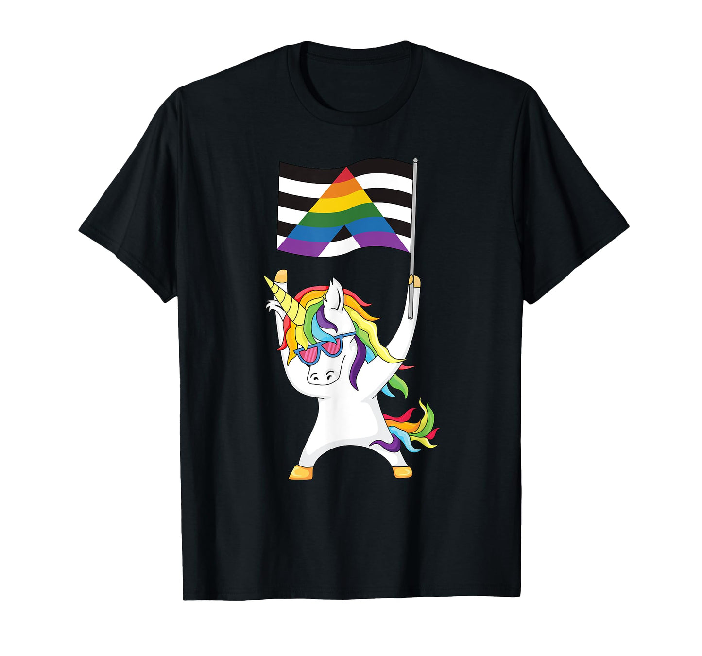 Straight Ally Flag Unicorn Trans Gay Pride LGBTQIA Nonbinary T-Shirt