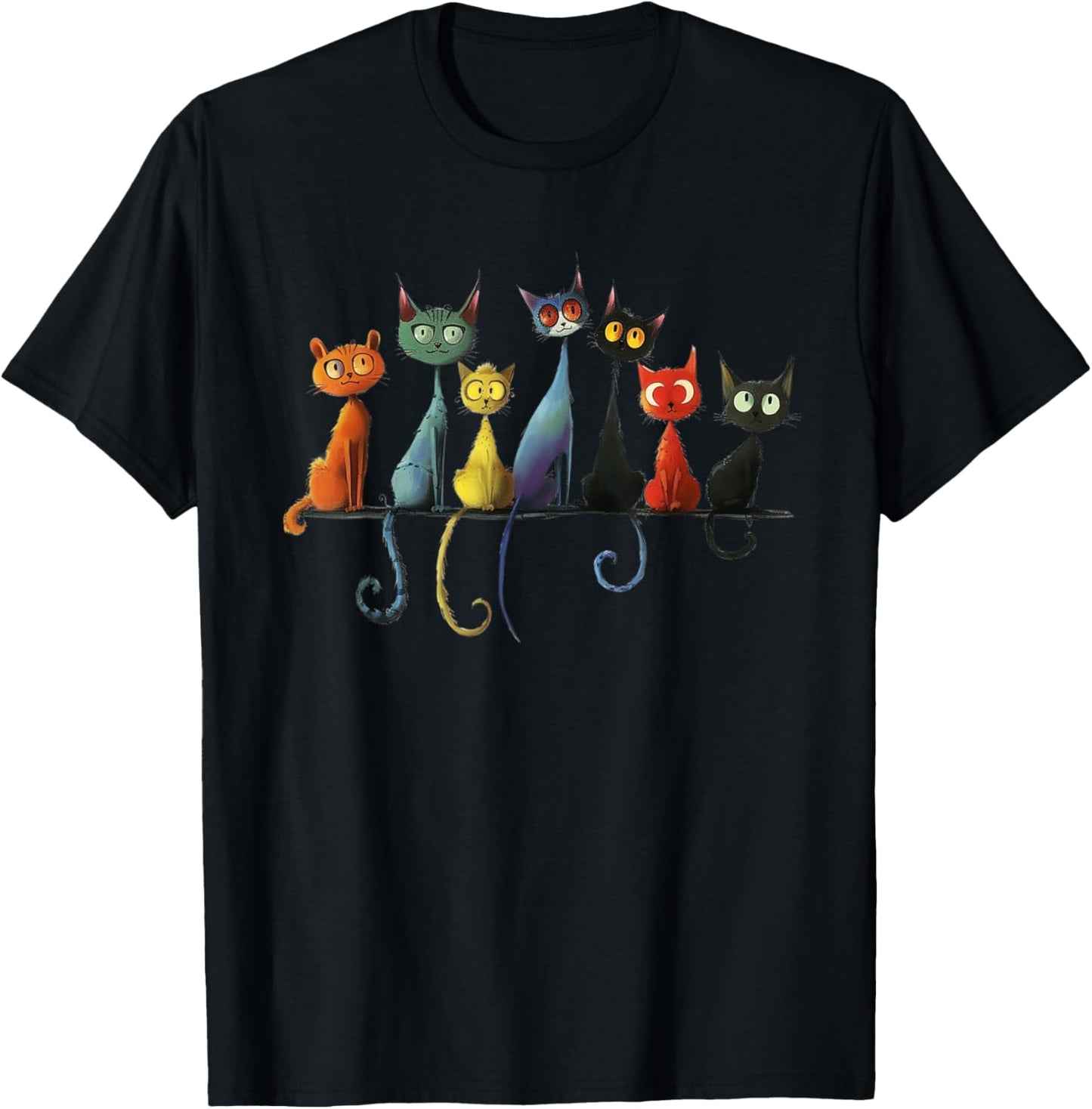 Whimsical Mid-Century Modern Look Cats 50& 60s Style T-Shirt