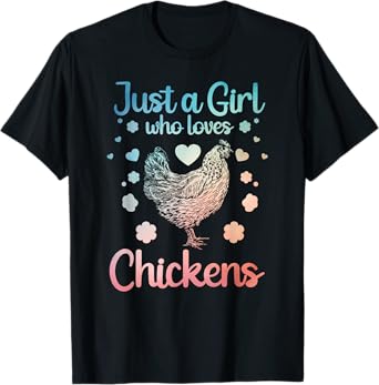 Funny Girl Chicken Design For Kids Women Mom Chicken Lover T-Shirt