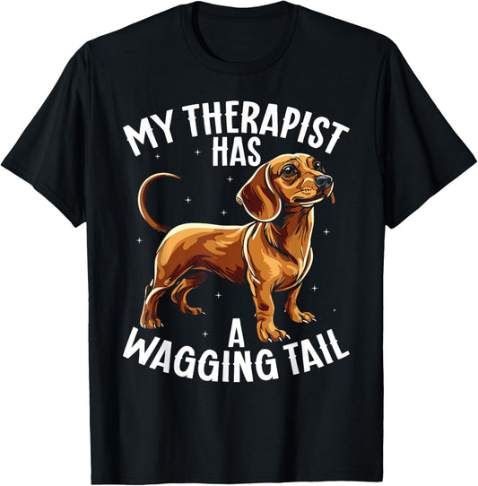 Dachshund Design Therapy Service Dog T-shirt