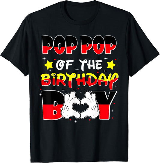 POP POP Of The Birthday Boy Shirt matching Family Grandpa T-Shirt