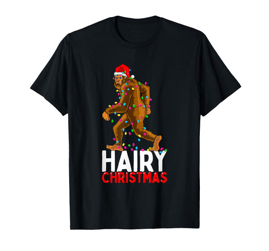 Bigfoot Hairy Christmas Funny Xmas Men Pajama T-Shirt