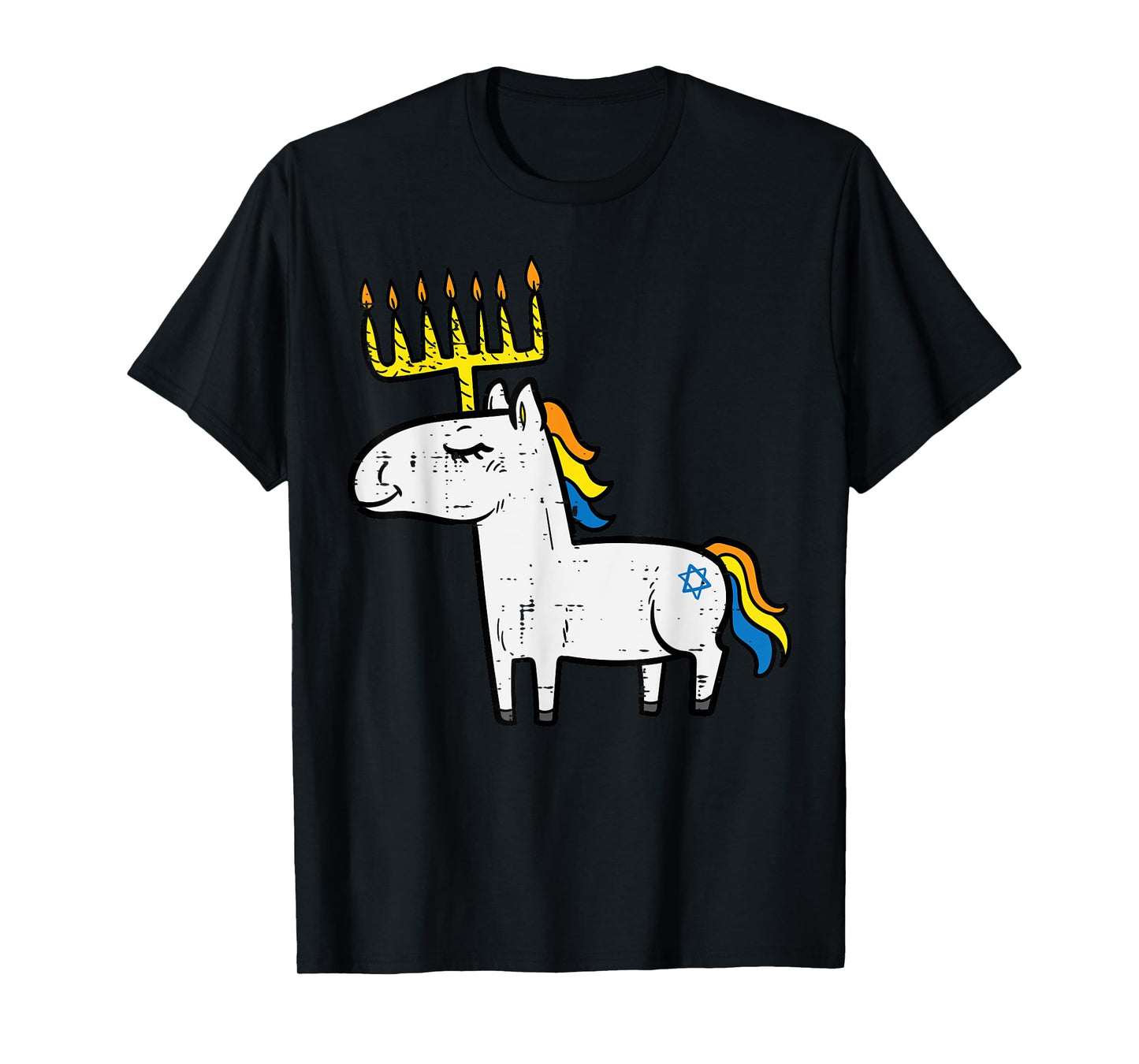 Menorah Unicorn Jewnicorn Hanukkah Pajamas Chanukah PJs Girl T-Shirt