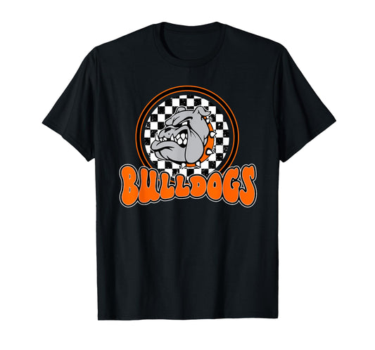 Bulldogs School Spirit Orange Black Retro T-Shirt