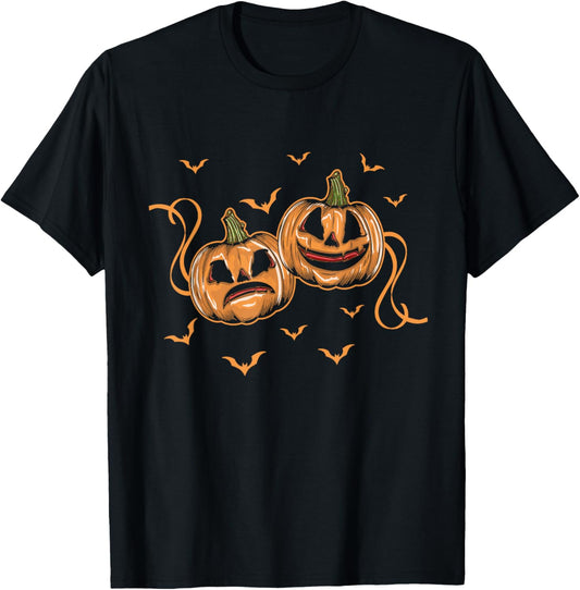 Theatre Masks Halloween Pumpkins Theater Musical T-Shirt
