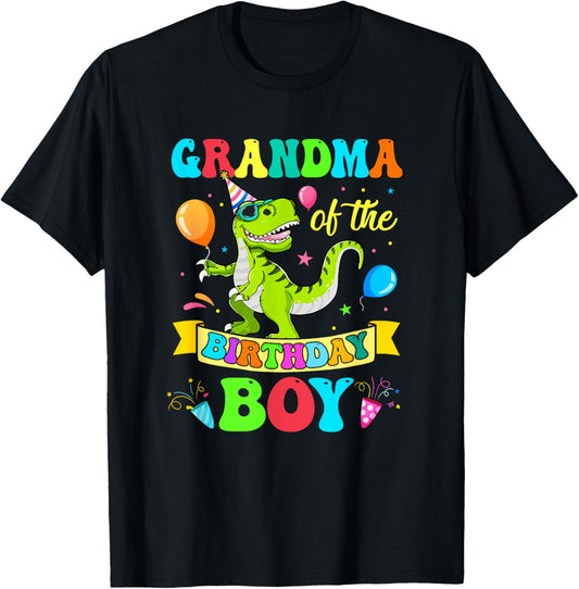 Grandma Of The Birthday Boy T-Rex Dinosaur Birthday Party T-Shirt