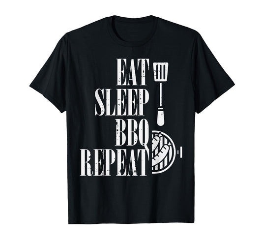 Eat Sleep Bbq Repeat Funny Barbecue Grilling Women Men Kids T-Shirt