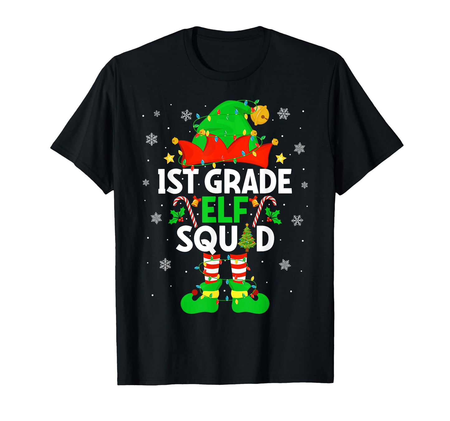 1st Grade Elf Squad Christmas First Grade Christmas Teacher T-Shirt