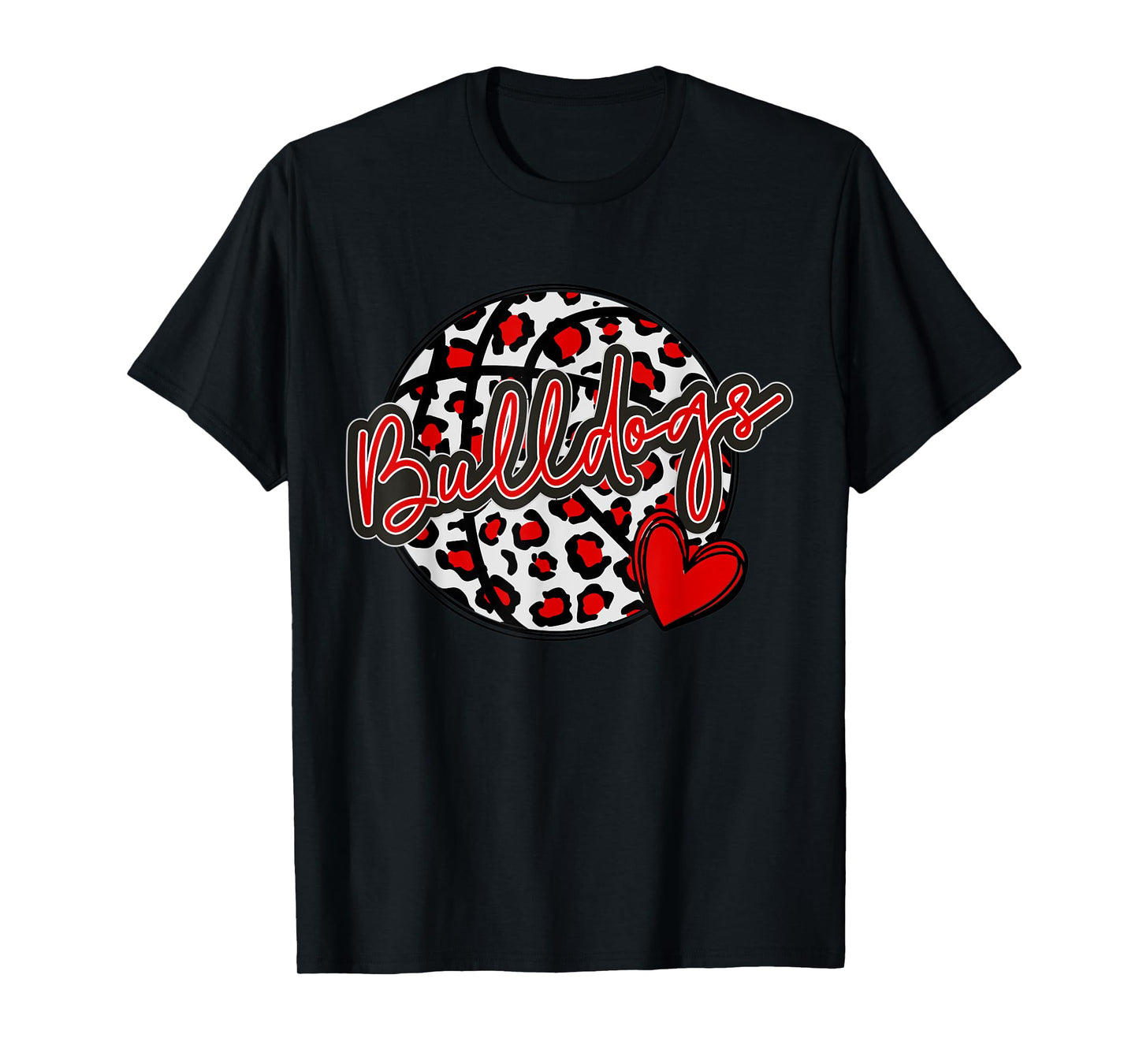 Leopard Cheetah Basketball BULLDOGS Spirit Game Tee T-Shirt