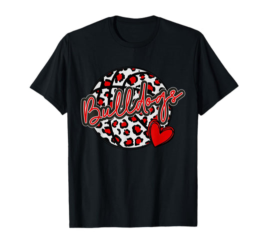 Leopard Cheetah Basketball BULLDOGS Spirit Game Tee T-Shirt