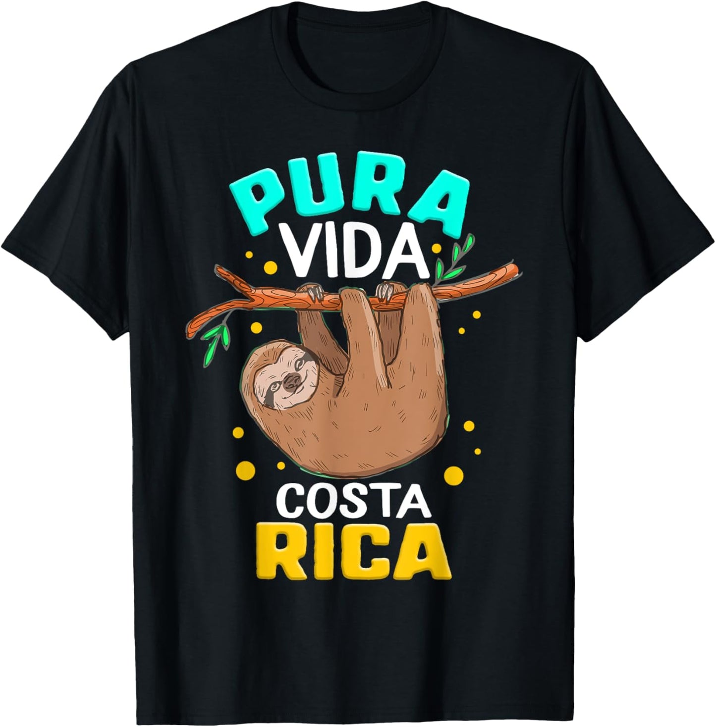 Pura Vida Costa Rica Sloth Sleepy Lazy Summer Vacation Lover T-Shirt