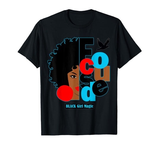 Afro Diva Lips Focused Black Bird Melanin Black Girl Magic T-Shirt