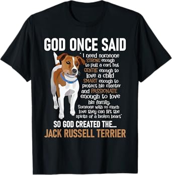 God Created The Jack Russell Terrier - Dog Lover T-Shirt for Men Women Girls Kids