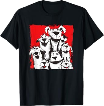 Dogs Love Happy Dog Cartoon T-Shirt