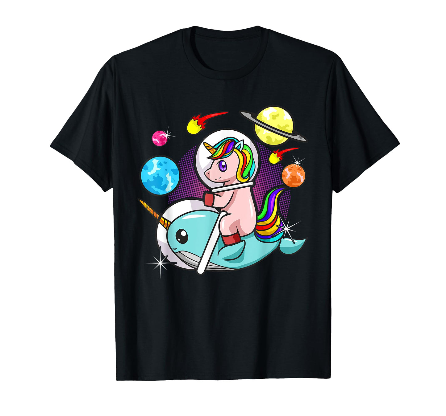 Unicorn Narwhal Space Astronaut Science Funny Humor T-Shirt