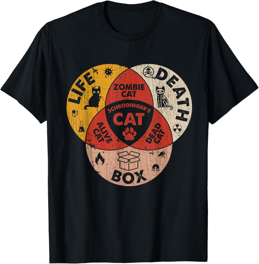 Science Physic Cat Physics Schrodinger's Cat Venn Diagram T-Shirt
