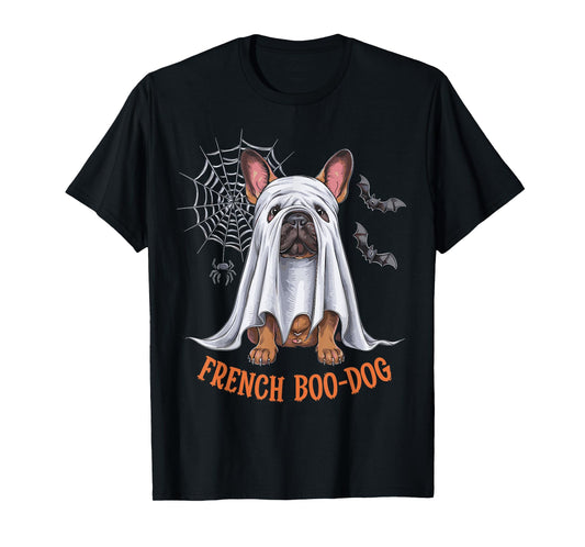 French Boo-Dog Funny French Bulldog Halloween Men Women Kids T-Shirt