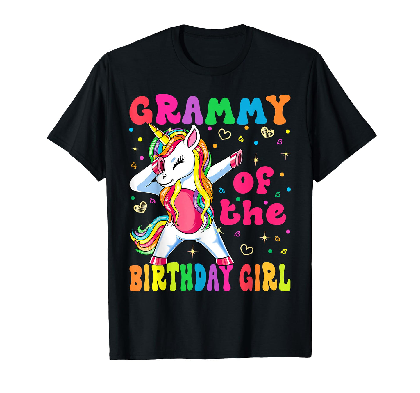 Grammy of the Birthday Princess Girl Dabbing Unicorn T-Shirt