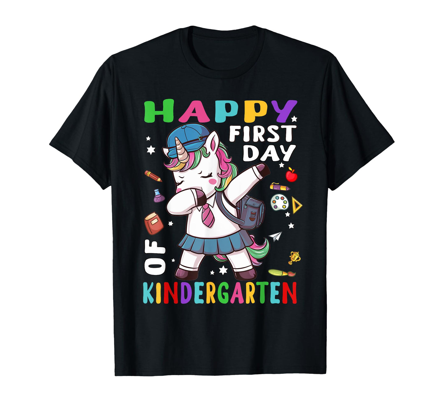 Happy 1st Day of Kindergarten Dabbing Unicorn Back to School T-Shirt