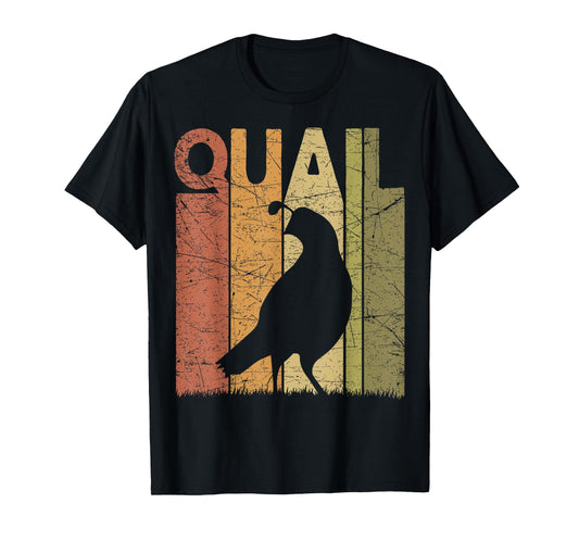 Quail Vintage Birdwatching Quail Retro Ornithology Birding T-Shirt