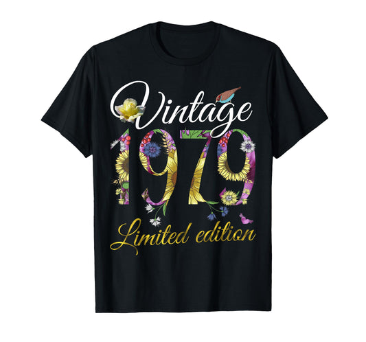 Vintage 1979 Tee 46 Year Old Sunflowers Floral 46th Birthday T-Shirt