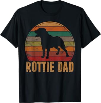 Retro Rottweiler Dad Gift Rott Dog Owner Pet Rottie Father T-Shirt for Men Women Girls Kids
