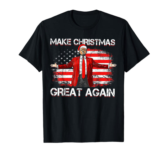 Make Christmas Great Again Santa Funny Trump Xmas Pajamas T-Shirt
