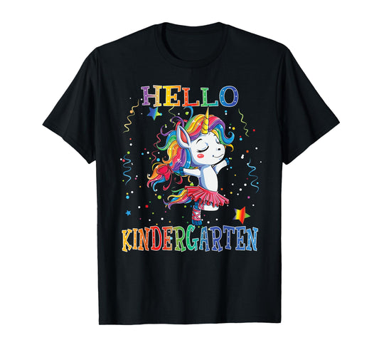 Hello Kindergarten Cute Unicorn First Day Of School Gifts T-Shirt