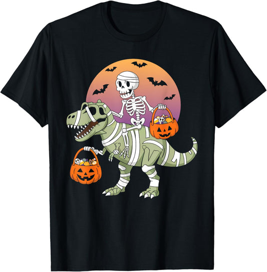 Funny Halloween Boys Kids Toddlers Dinosaur T-rex Skeleton T-Shirt