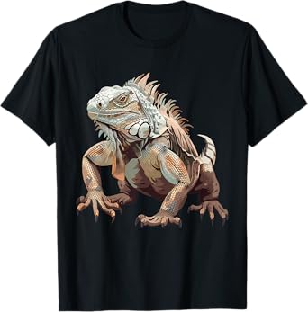 Iguanas, reptiles and Zoo Keeper Design Iguana T-Shirt - Unisex-Adults, Kids - Black - Small - Short Sleeve - T-Shirt