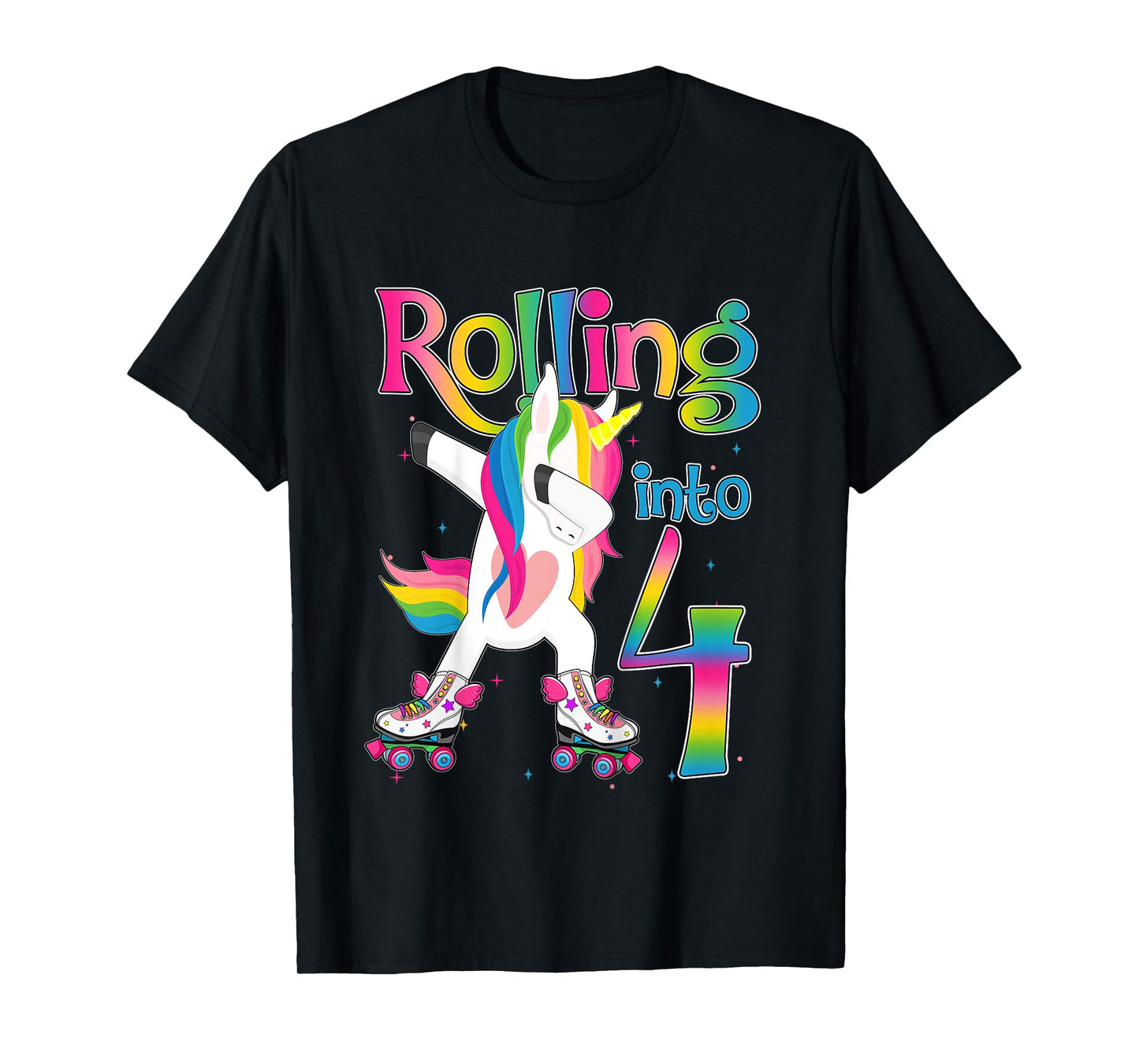 Rolling Into 4 years Let's Roll I'm Turning 4 Roller Skate T-Shirt