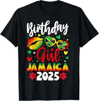 Jamaica Birthday Girls 2025 Birthday Party Squad Girls Trip T-Shirt