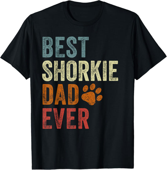 Retro Best Shorkie Dad Ever Shorkie Papa Father's Day T-Shirt