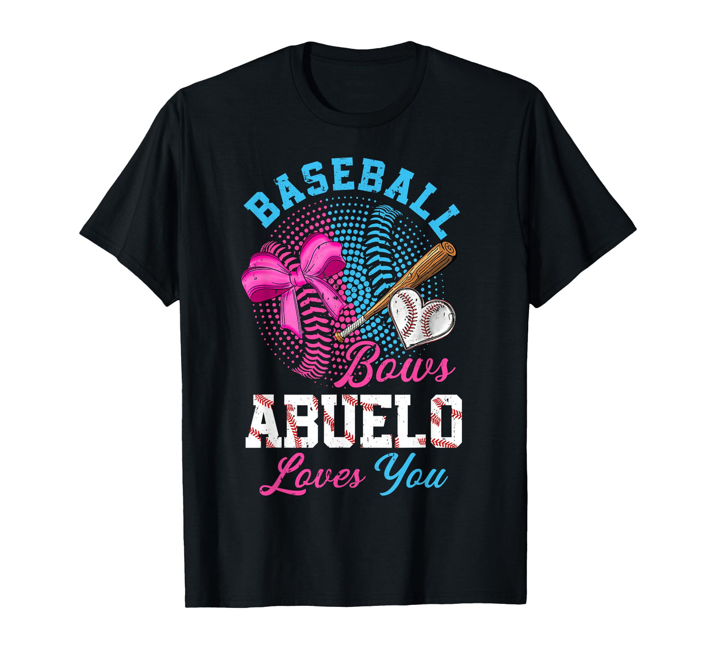 Baseball Or Bows Gender Reveal Abuelo Loves You Sports T-Shirt