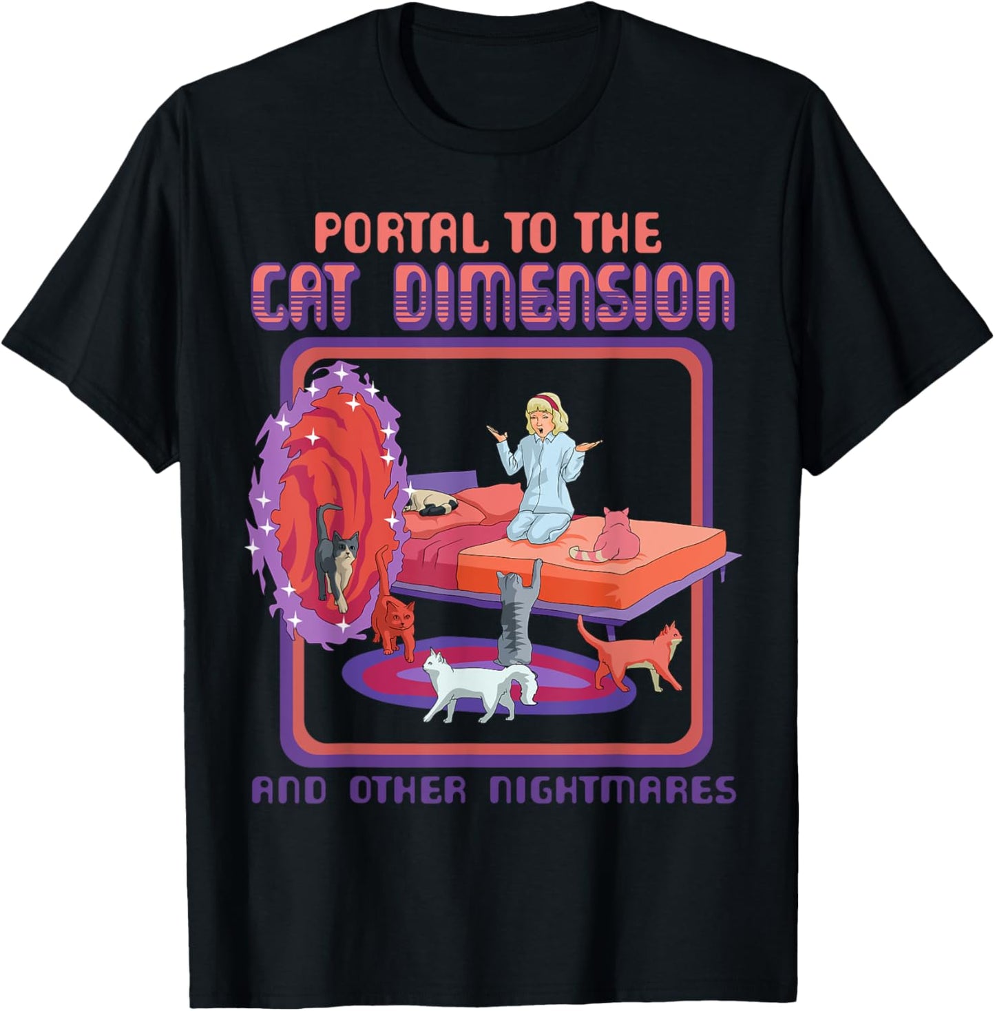 Portal To The Cat Dimension Funny Cat Kitten Lover Men Women T-Shirt
