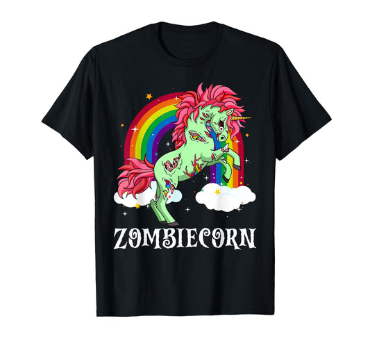 Zombiecorn Zombie Unicorn Halloween Women Girls Rainbow T-Shirt