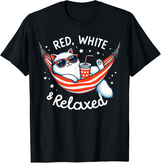 Cat 4th Of July Cat Patriotic Usa Flag Men Women Kids Youth T-Shirt