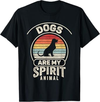 Retro Dogs Are My Spirit Animal Dog Lover Owner T-Shirt for Men Women Girls Kids