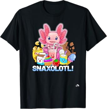 Pet Axolotl - Snaxolotl - Cute Snacks, Funny Kawaii T-Shirt