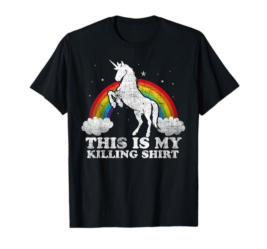 Funny Unicorn This Is My Killing Shirt, Distressed Vintage T-Shirt
